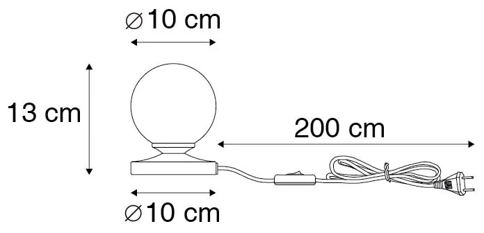 Moderne tafellamp zwart met smoke glas - Athens