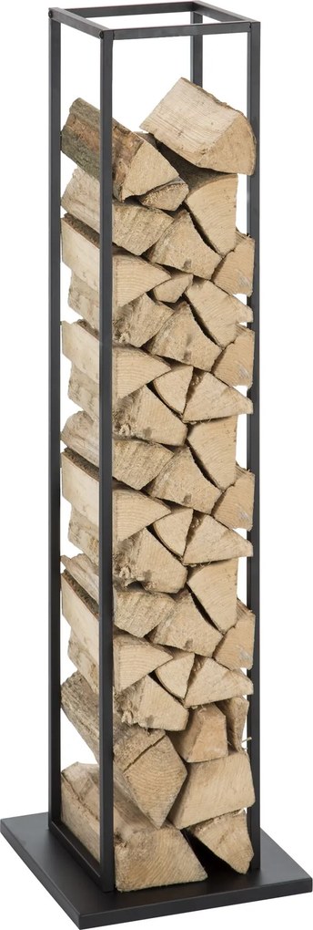 Practo Home houtopberging modern zwart - Haardaccessoires - 23x23x120cm