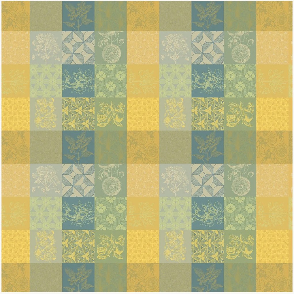 Rond jacquard tafelkleed Mille Parfums Limoni met acrylcoating