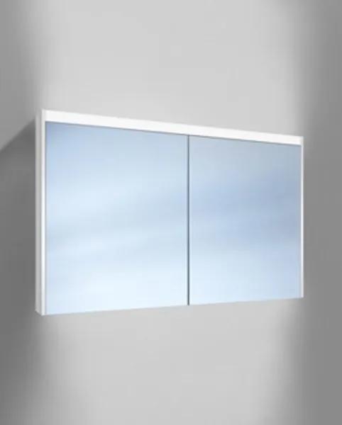 Schneider O-Line spiegelkast m. 2 deuren met LED verlichting boven en indirecte verl. onder 120x74.5x15.8cm v. opbouwmontage 1653200202