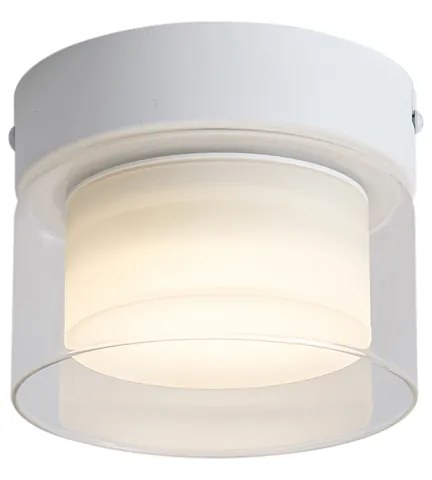 Moderne plafondlamp wit met helder glas - Puck
