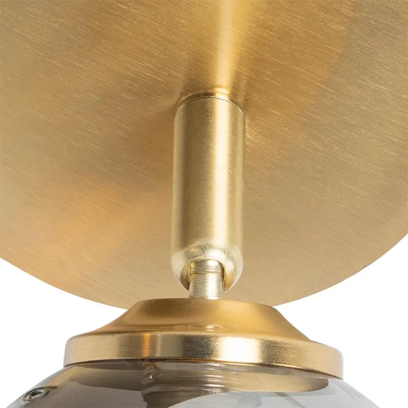 Spot / Opbouwspot / Plafondspot goud 2-lichts verstelbaar met smoke glass - Athens Landelijk G9 Binnenverlichting Lamp