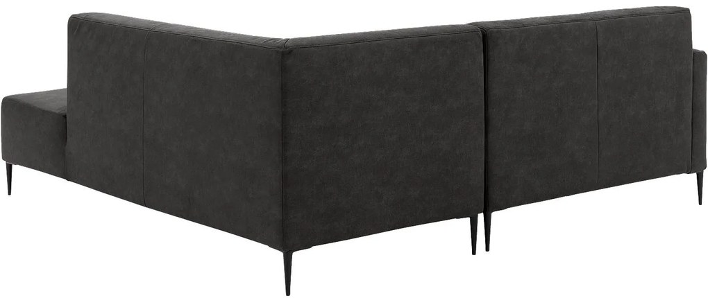 Goossens  Key West antraciet, micro leer, 2-zits, modern design met ligelement rechts