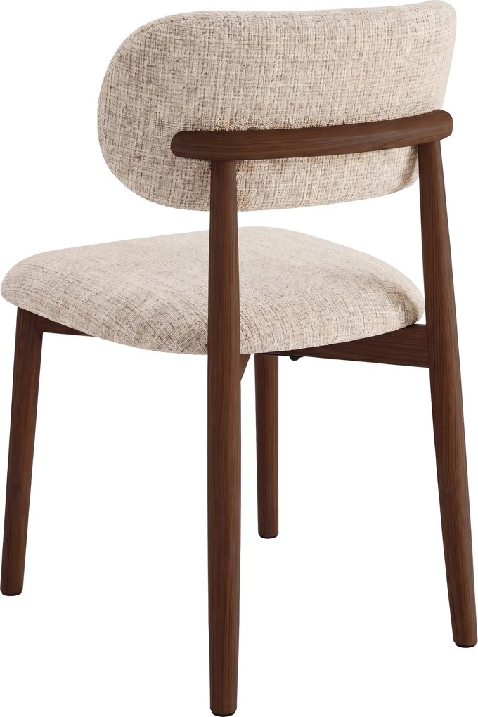 AVLO Beige (stof Juto 4)/notenkleurig gebeitst frame – HOUTEN STOEL VOOR WOONKAMER, EETKAMER, KEUKEN RETRO
