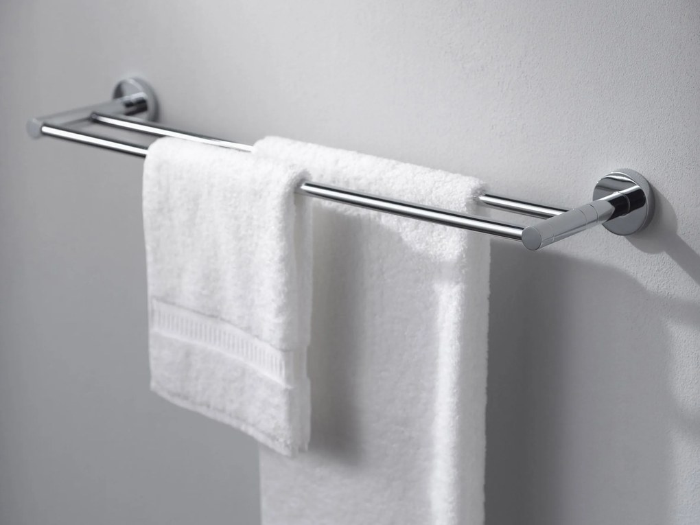 Haceka Kosmos dubbele handdoekhouder 80cm chroom