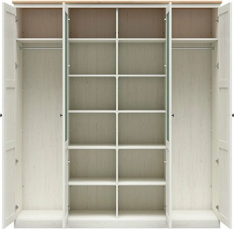 Kledingkast Talvena 102, Artisan eiken, Anderson den, 220x203x58cm, 186 kg, Kledingkast deuren: Met scharnieren, Aantal planken: 12, Aantal planken: 12