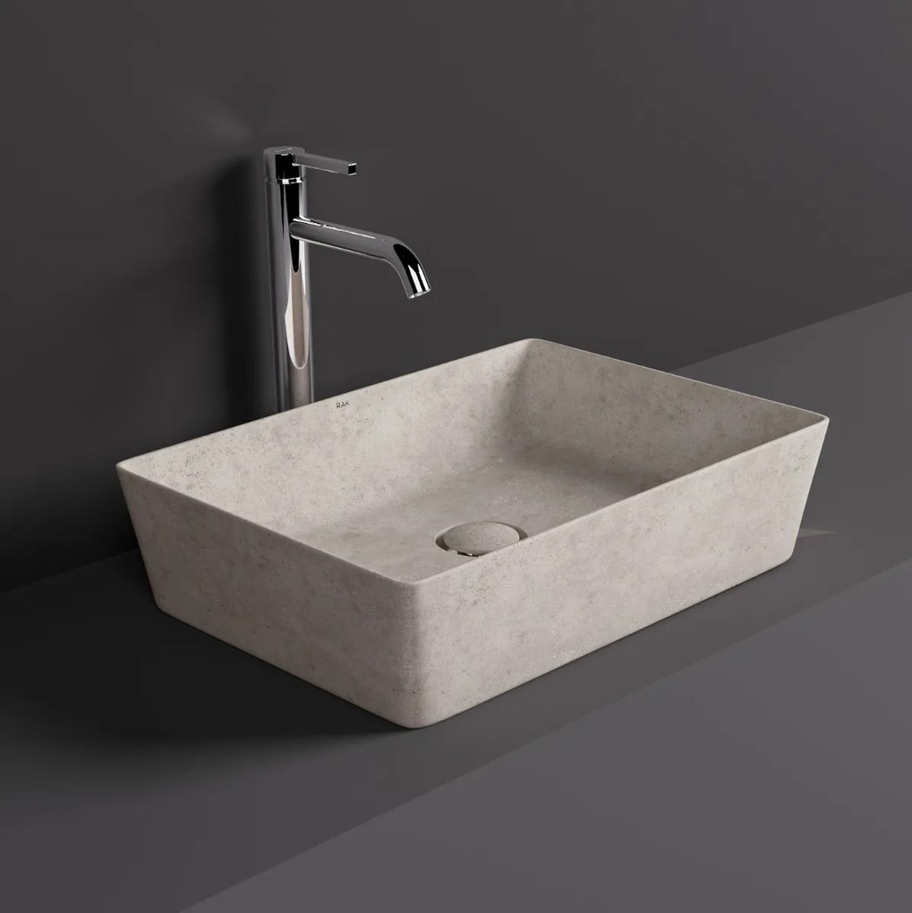 Rak Skin rechthoekige waskom 50x36cm beige beton