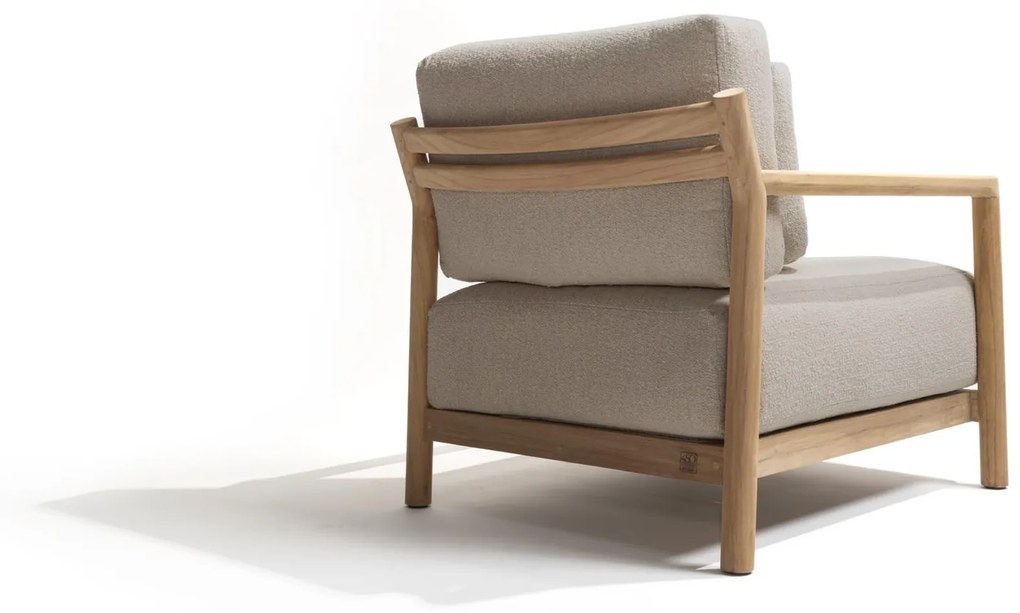 4 Seasons Outdoor Marie loungestoel teak SALE Loungestoel taupe weerbestendig