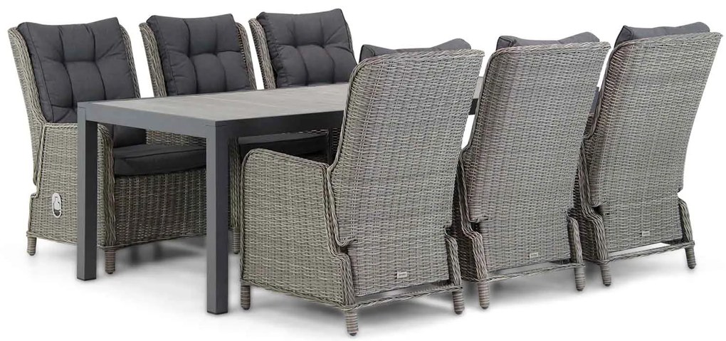 Tuinset 6 personen 220 cm Wicker Grijs Garden Collections Kingston/Residence