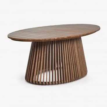 Ovalen Tuin Tafel 200x110 Cm Van Acaciahout Mura Acacia Bruin - Sklum