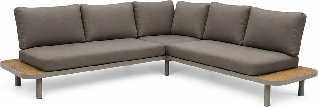 Amore platform hoek loungeset 2 delig latte zand aluminium