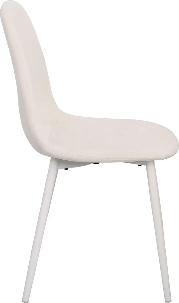 Set 4 White Teok Fluwelen Stoelen