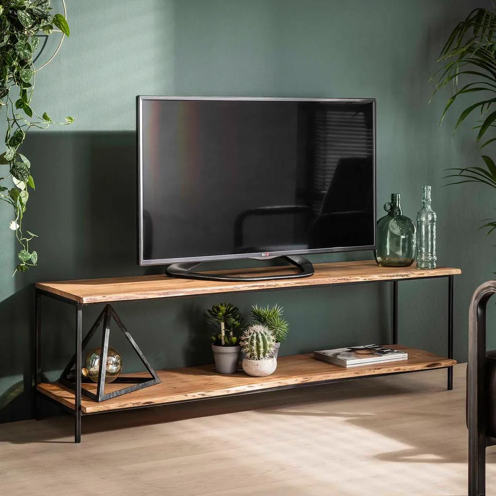 Tv-meubel Met Boomstam Planken - 150x40x45cm.