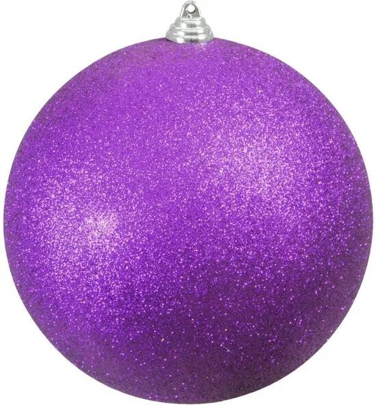 Kerstbal 20cm, paars, glitter