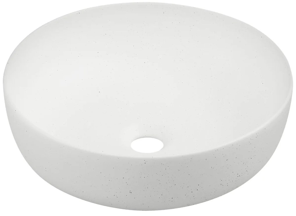 Kerra KR98 waskom rond steen wit 41.5x41.5x13cm