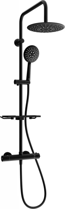 Mexen KT67 opbouw doucheset met regendouche en thermostatische kraan, zwart - 771506793-70