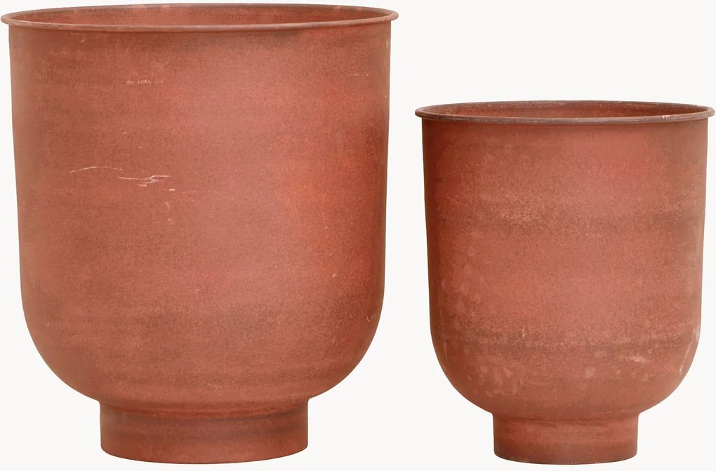 Grote plantenpotten Vig van metaal, 2-delig