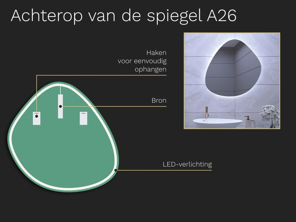 Organische LED badkamerspiegel met verlichting A26