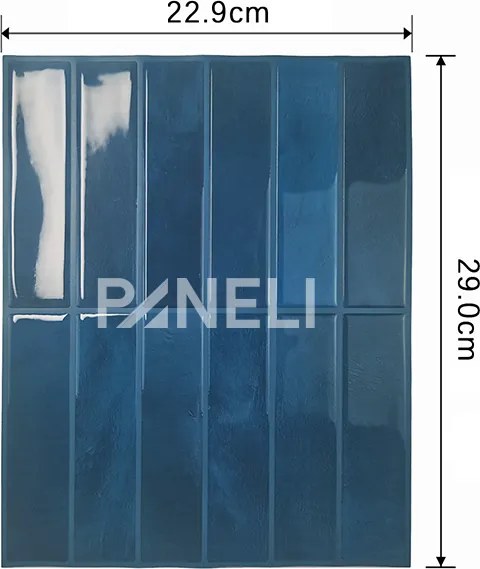 Tegelsticker Blauw Langwerpig - 29 cm x 22.9 cm x 0.11 cm | 0.07 kg | Paneli zelfklevende steenstrips