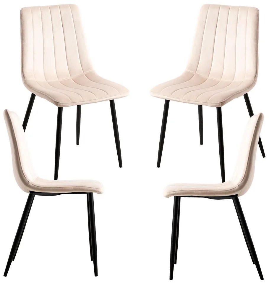 Set 4 Fluwelen Liny Stoelen