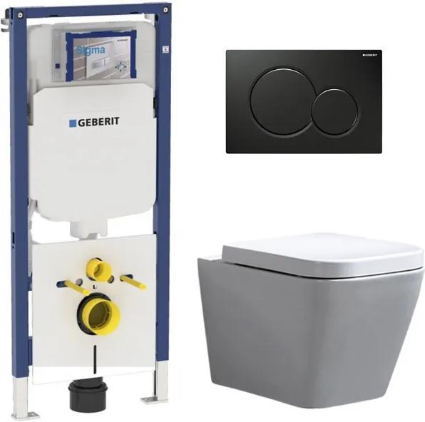 Geberit UP720 Toiletset - Inbouw WC Hangtoilet Wandcloset Rimfree - Alexandria Sigma-01 Zwart