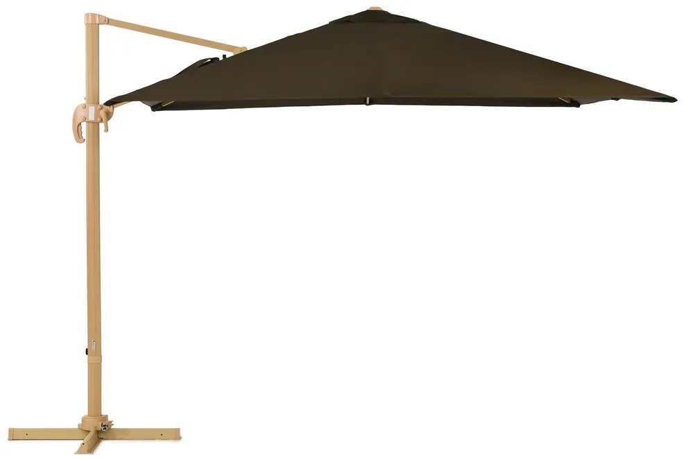 Siena 3x3m houtachtige tuinparasol met bruine hoes Garden Point
