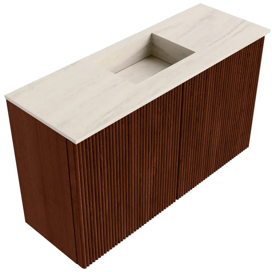 Mondiaz Joya DLux 70cm toiletmeubel ruby met wastafel faye midden zonder kraangat meli