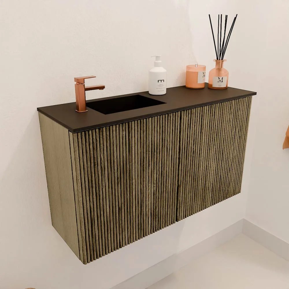 Mondiaz Joya 70cm toiletmeubel dusk met wastafel faye links 1 kraangat urban