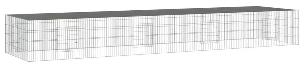 vidaXL Konijnenkooi met 4 panelen 433x109x54 cm gegalvaniseerd ijzer