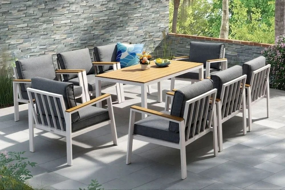 Aluminium tuinmeubelen Zakintos Premium 8 wit Garden Point