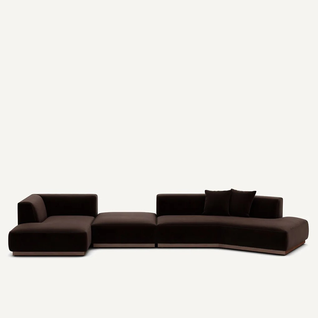 Open hoekbank links XL fluweel, Jacopo