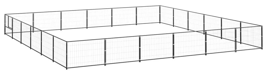 vidaXL Hondenkennel 36 m² staal zwart