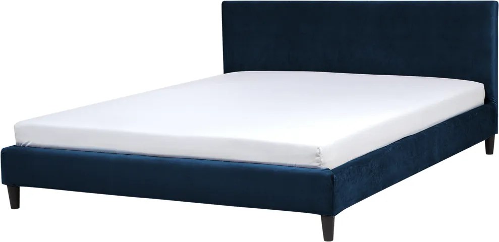 Bed fluweel donkerblauw 180 x 200 cm FITOU