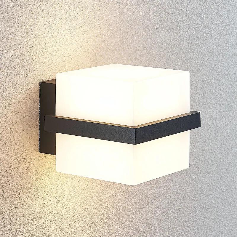 LED buitenwandlamp Auron, kubusvormig - lampen-24