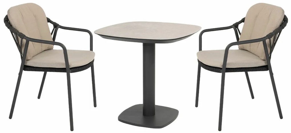 Taste by 4 Seasons Manitoba bistro tuinset 3-delig Manolo tuintafel 75x75 cm