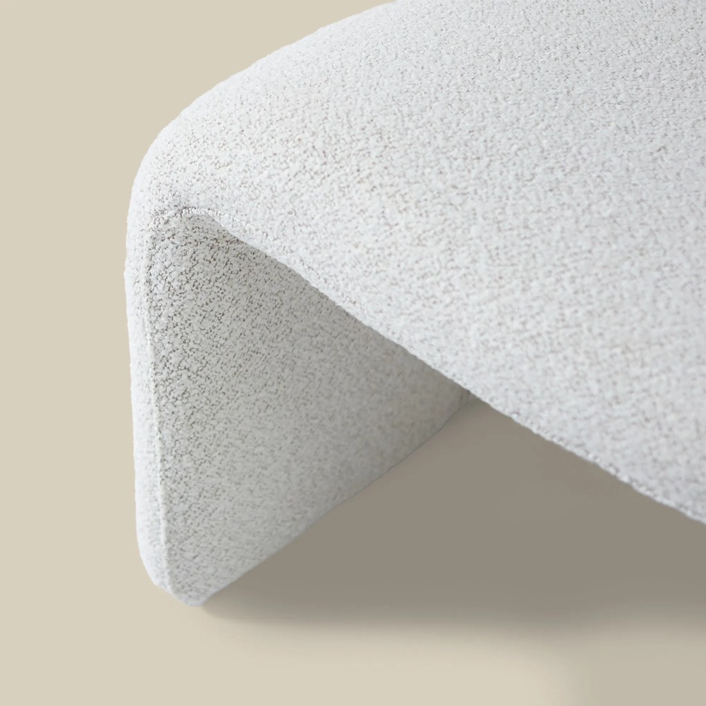 Gebogen Fauteuil Creme Stof