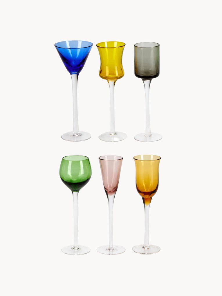 Mondgeblazen schnapsglazen Lyngby, 6-delig