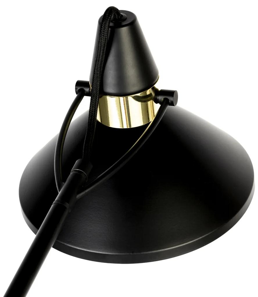 Verstelbare Vloerlamp Zwart Met Goud