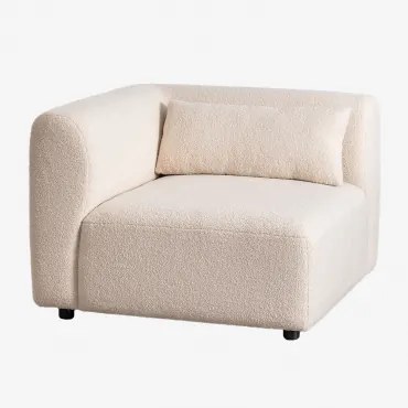 Hoekmodule Voor Modulaire Bank Fogler Teddystof Crème Beige - Sklum