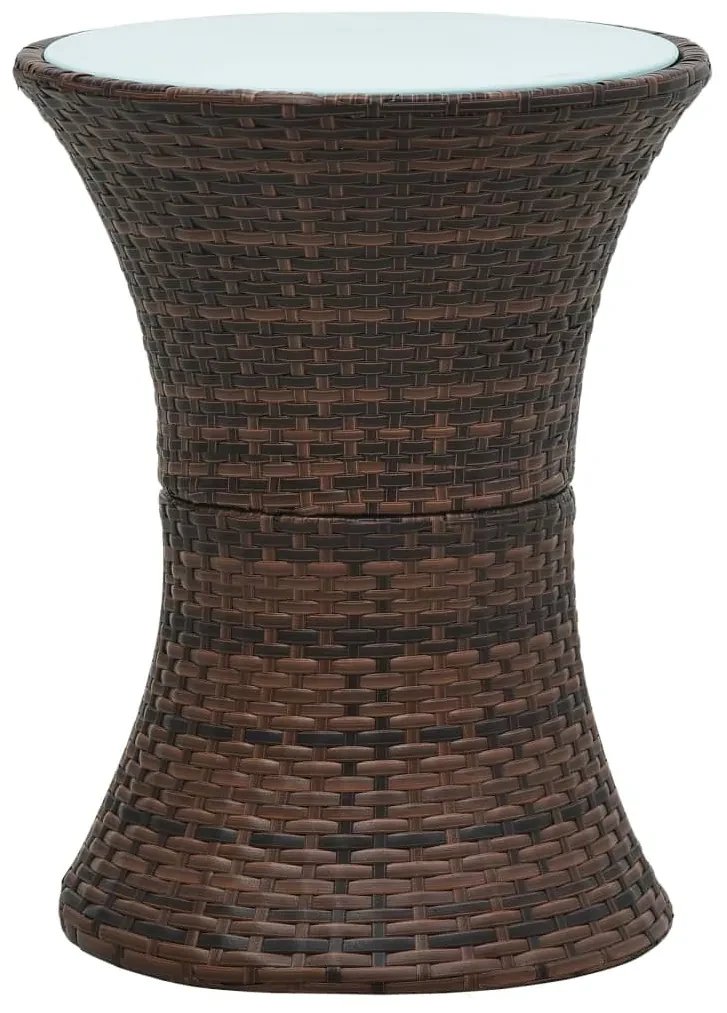 vidaXL Tuinbijzettafel trommelvormig poly rattan bruin