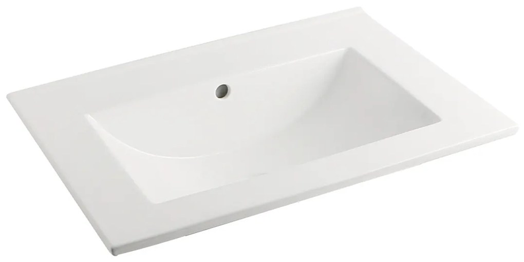 Sanigoods Rocky staand badmeubel 60cm zwart met keramische wastafel zonder kraangat wit glans