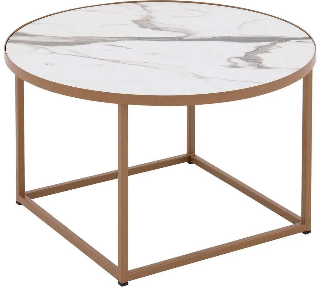 Goossens Salontafel Livia rond, hpl zwart, modern design, 61 x 35 x 61 cm