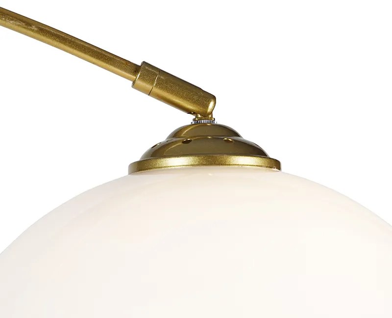 Moderne booglamp messing met witte kap - Arc Basic