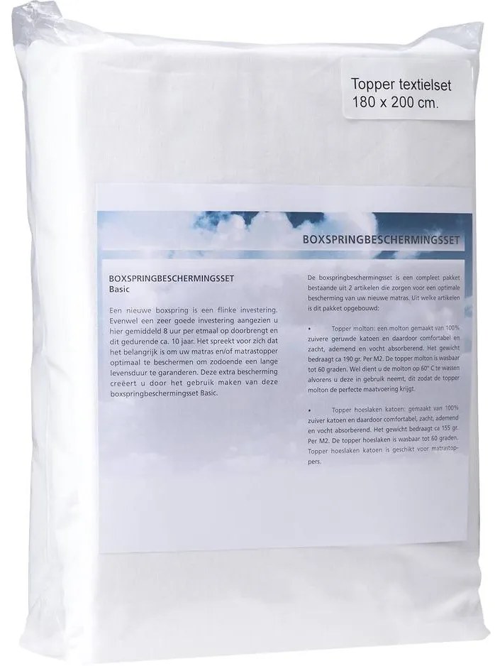 Goossens Boxspringbeschermingsset Bbs Infinity 7 Cm, (molton + hoeslaken) 160 x 200 cm katoen