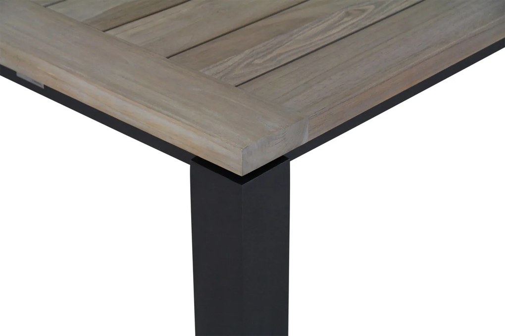 Dining Tuintafel rechthoekig 230 x 90 cm Aluminium/teak Grijs Veneto