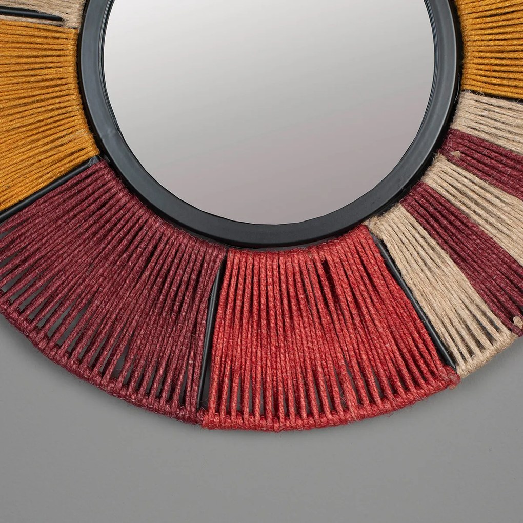 Dutchbone Surya Rope S Ronde Spiegel Kleurrijk Touw 40 Cm - 40x40cm