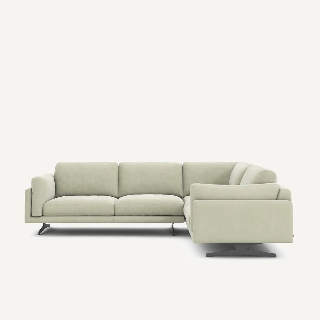 Hoekbank van stonewashed fluweel, CÉSAR