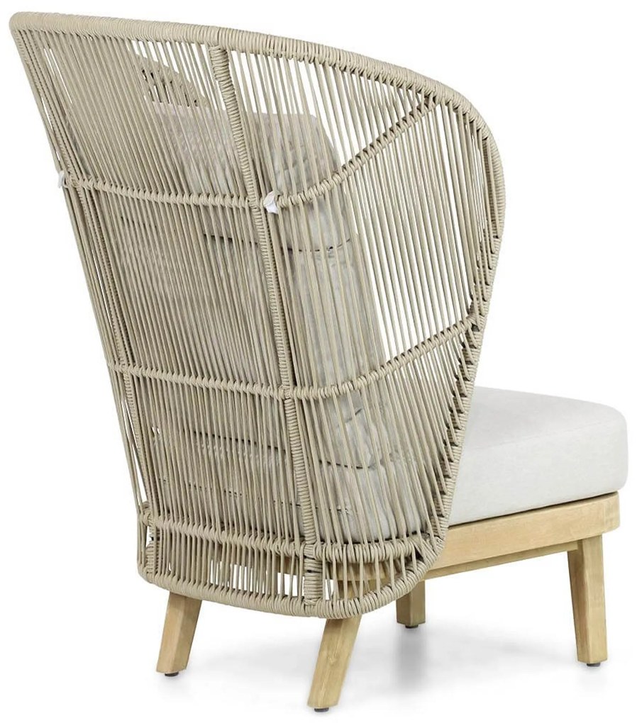 Bistroset 1 persoon Teakhout/rope Naturel teak Coco Napoli