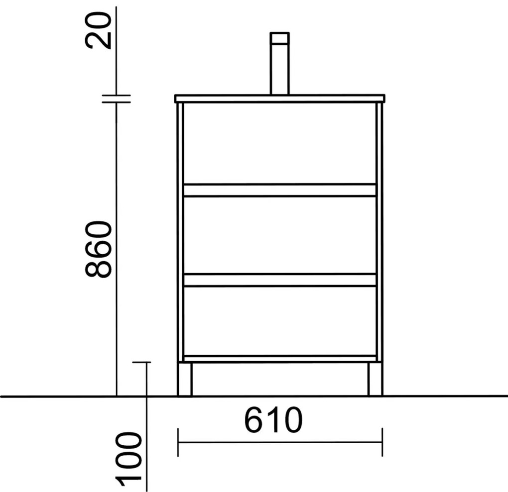 Muebles Rise staand badmeubel 60cm donker eiken