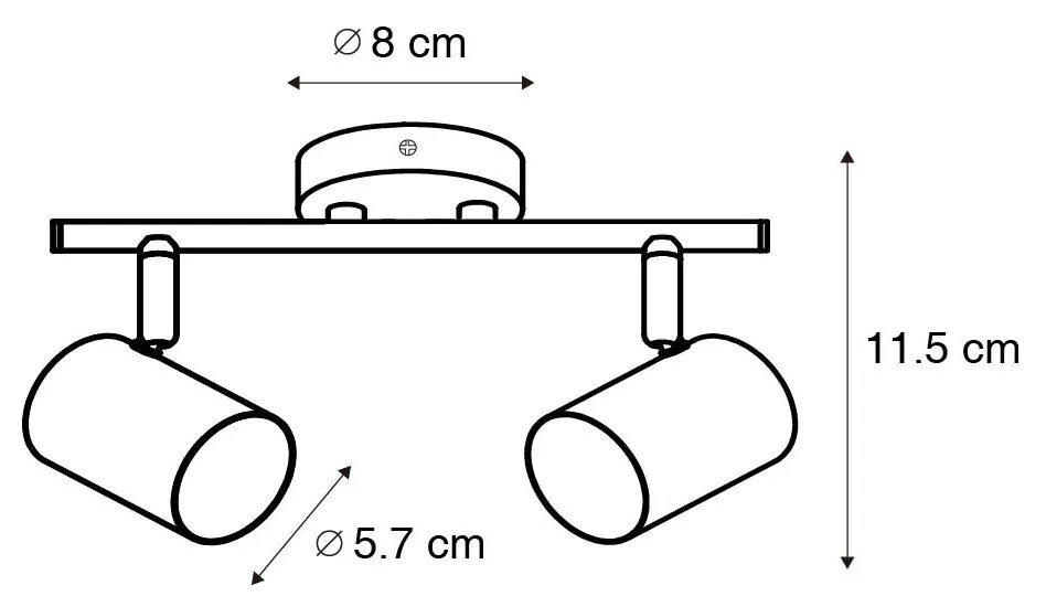 Moderne spot brons kantelbaar 2-lichts - Jeana